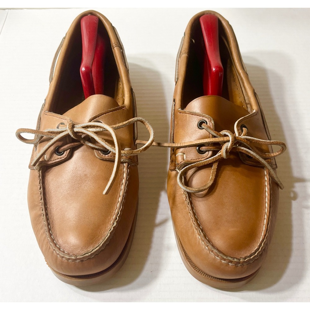 Sebago Docksides Boat Shoes Mens 11.5 Caramel Tan Leather Nautical Loafers